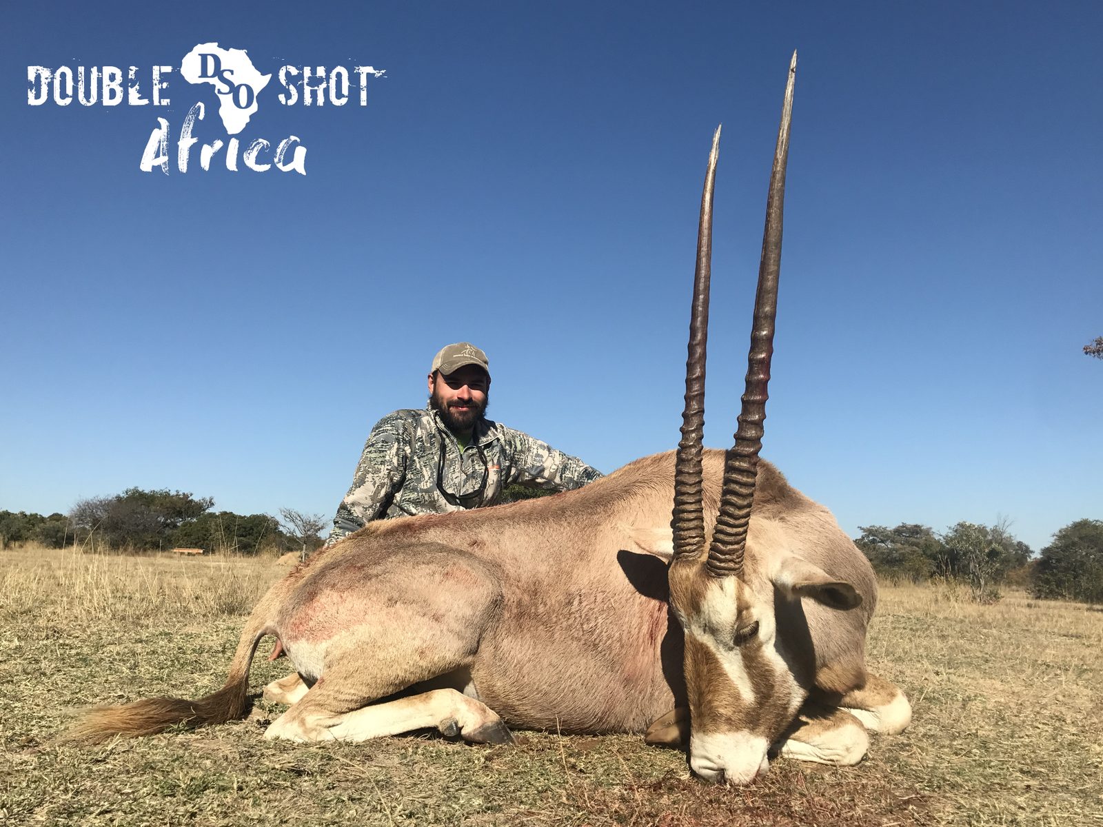 African safari trophy taken with Double Shot Outfitters