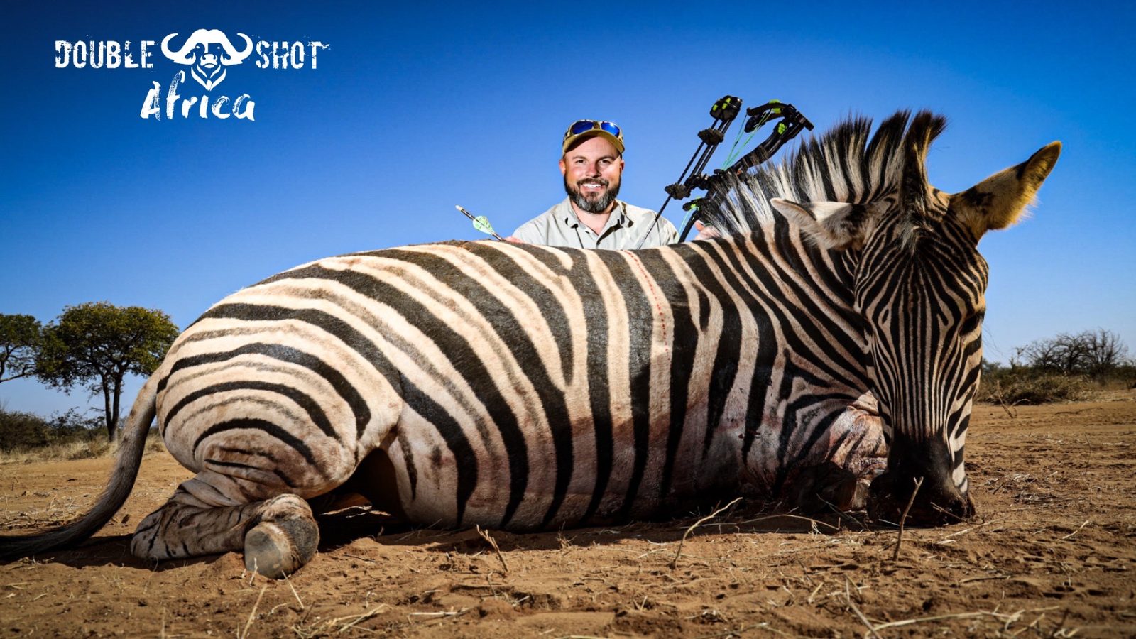 African safari trophy taken with Double Shot Outfitters