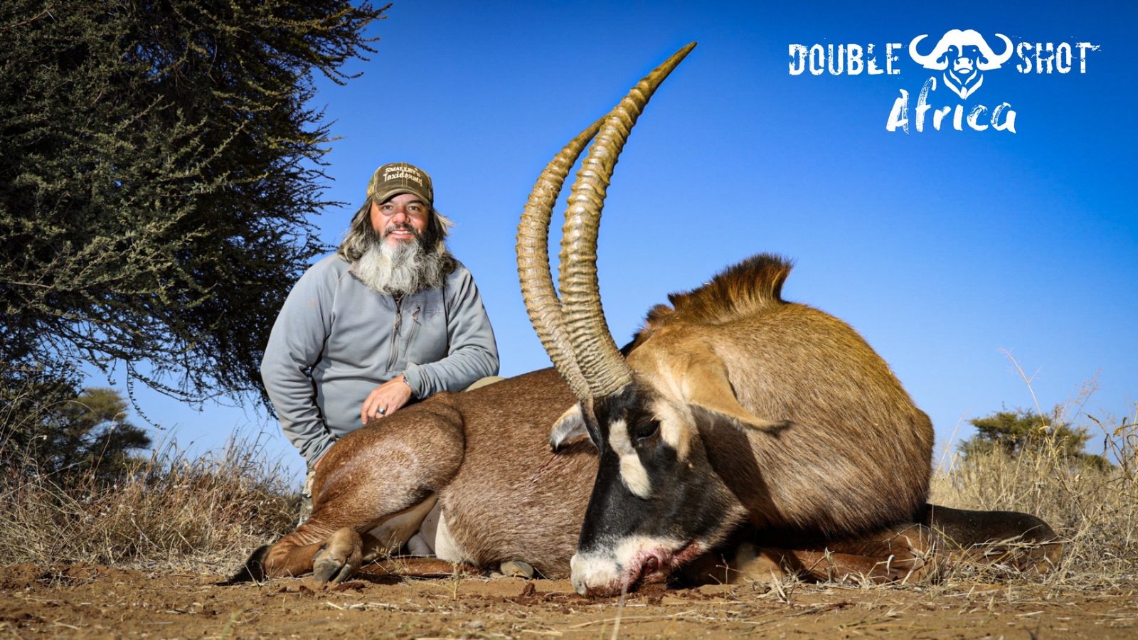African safari trophy taken with Double Shot Outfitters