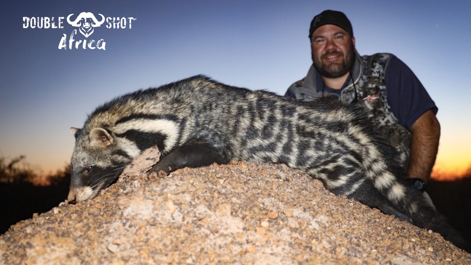 African safari trophy taken with Double Shot Outfitters