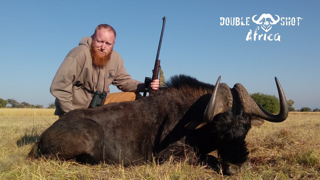 African safari trophy taken with Double Shot Outfitters