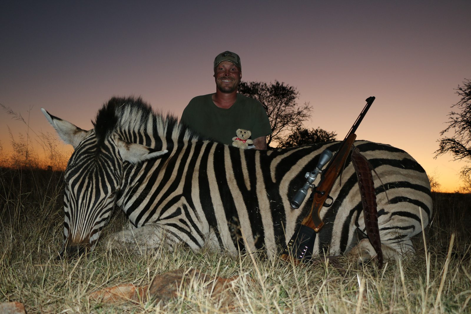 African safari trophy taken with Double Shot Outfitters