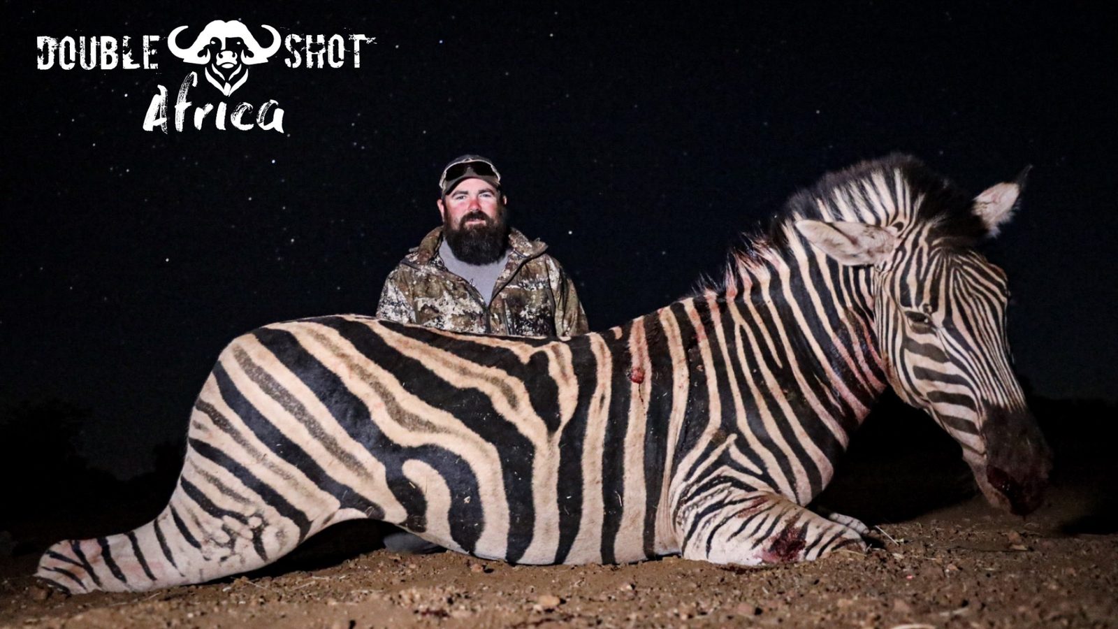 African safari trophy taken with Double Shot Outfitters