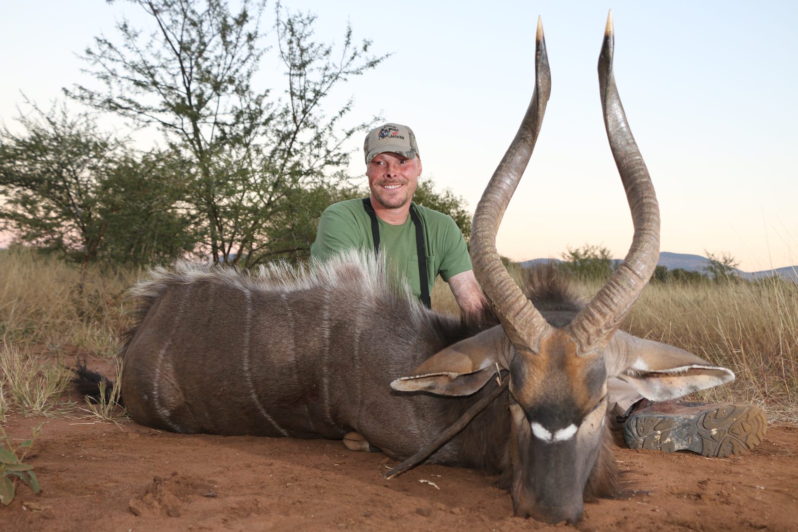 African safari trophy taken with Double Shot Outfitters