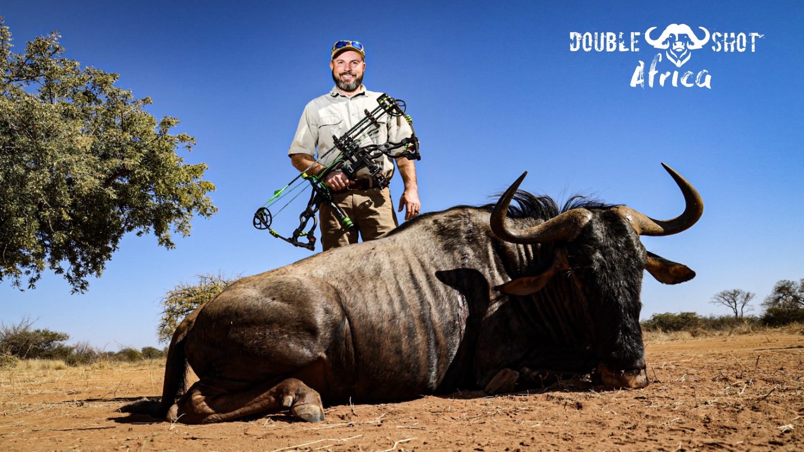 African safari trophy taken with Double Shot Outfitters