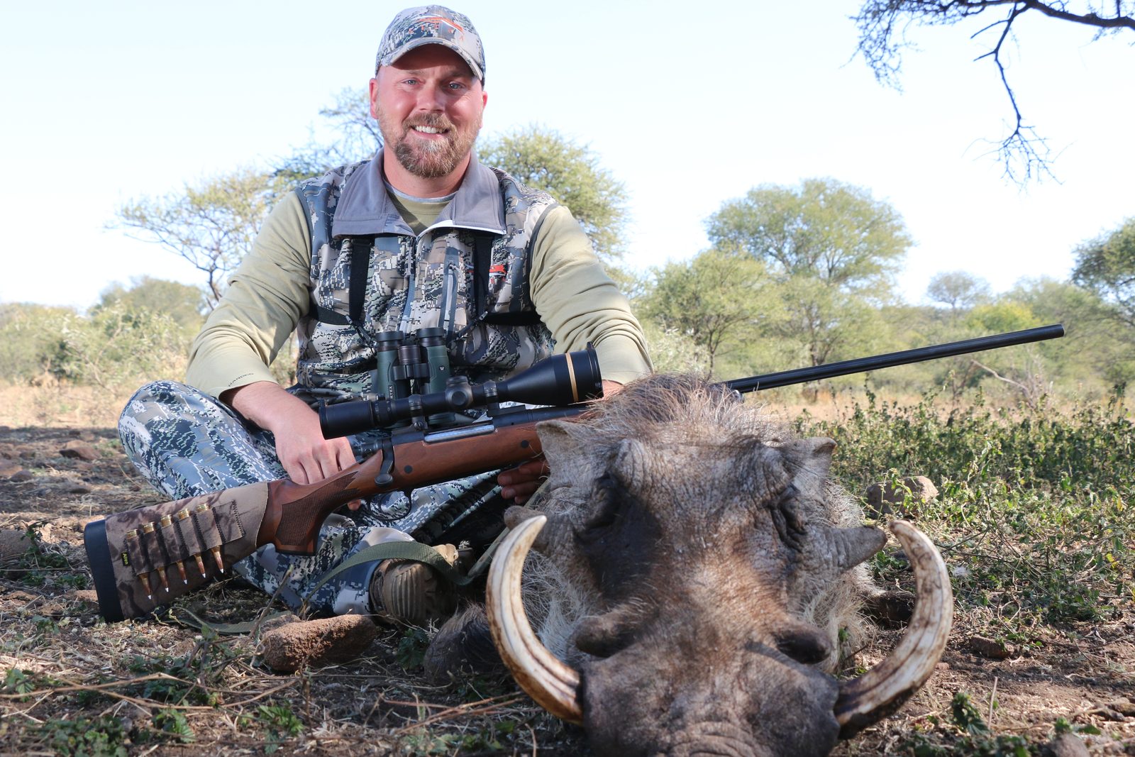African safari trophy taken with Double Shot Outfitters