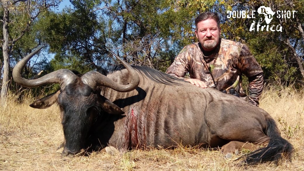 African safari trophy taken with Double Shot Outfitters