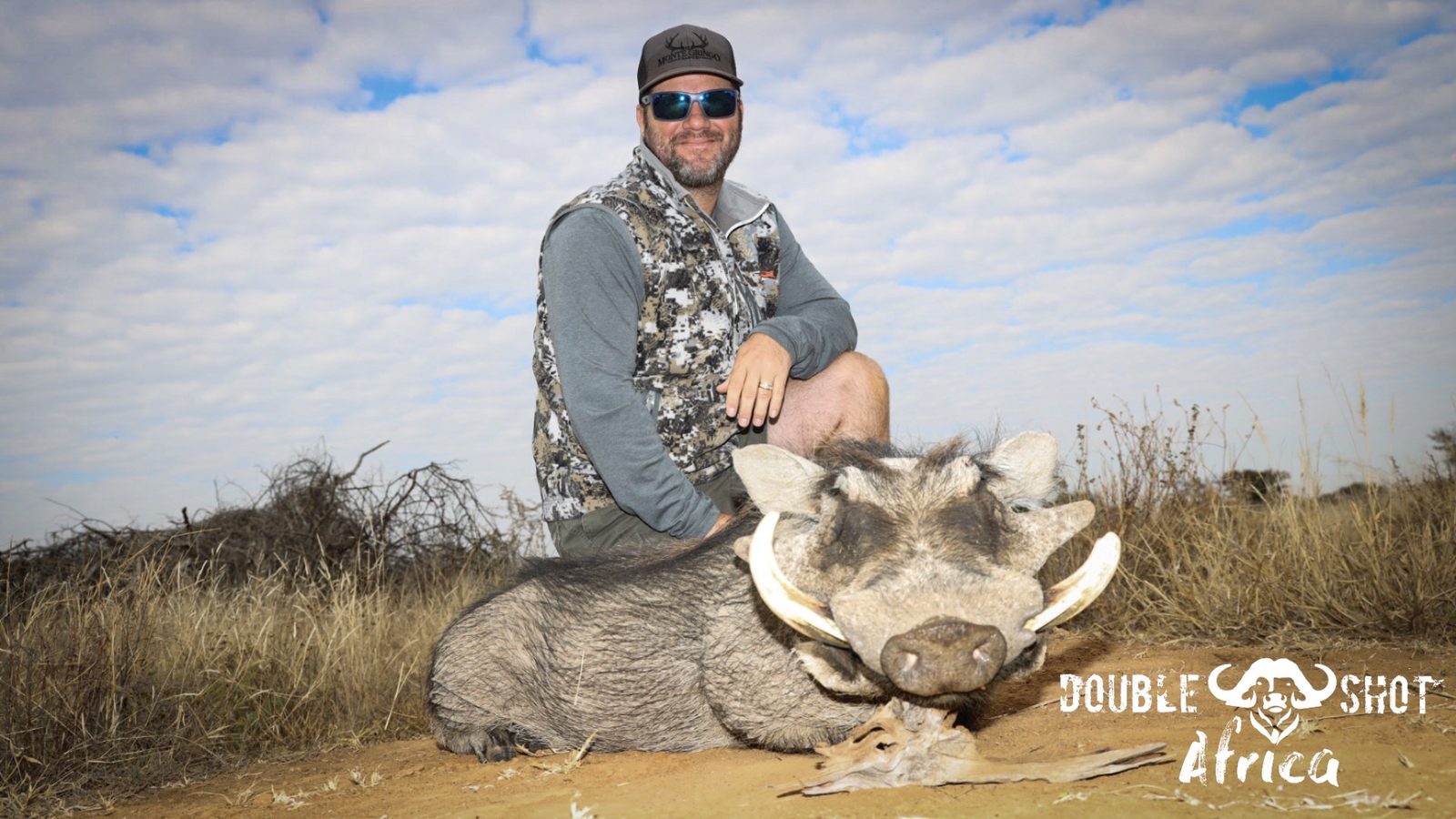 African safari trophy taken with Double Shot Outfitters