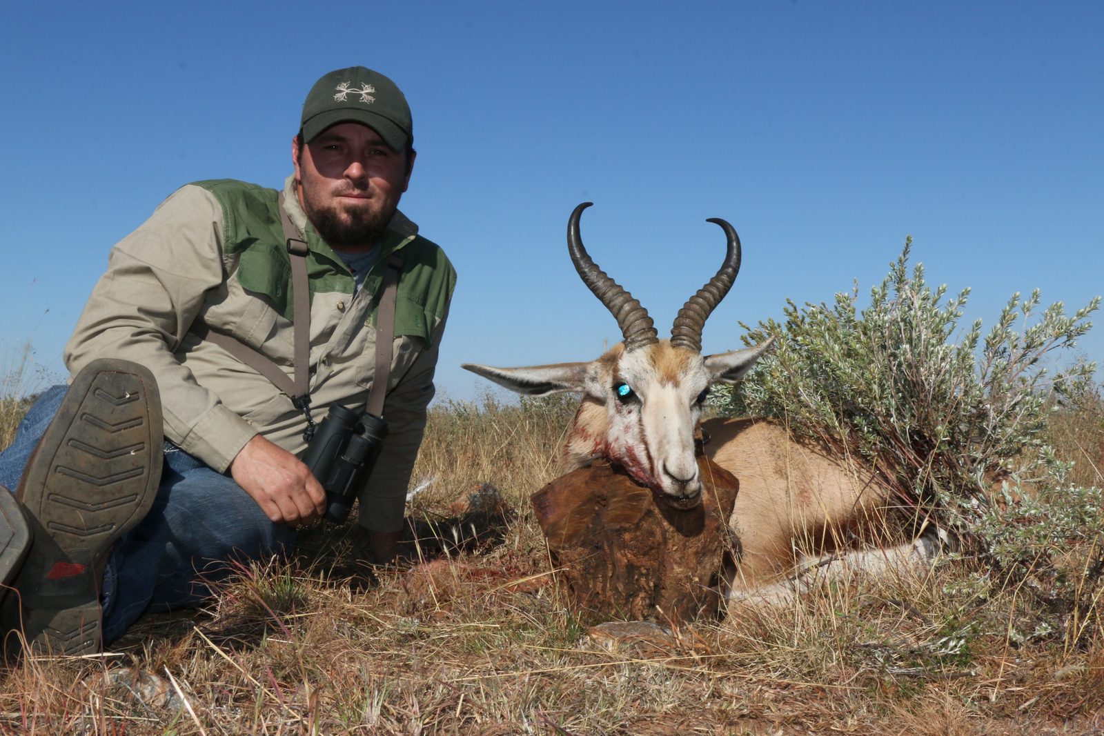 African safari trophy taken with Double Shot Outfitters