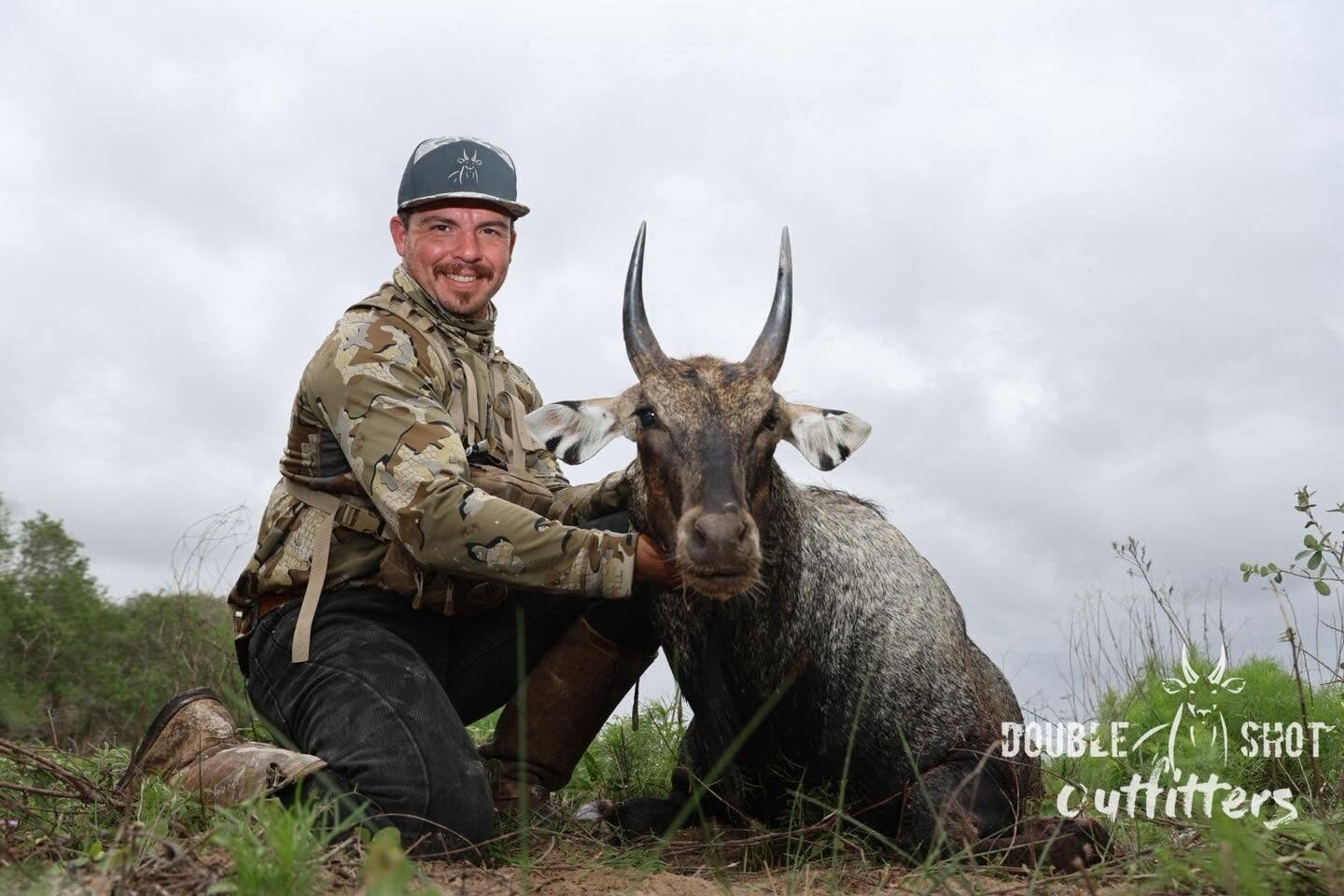 Hunter with a South Texas nilgai bull