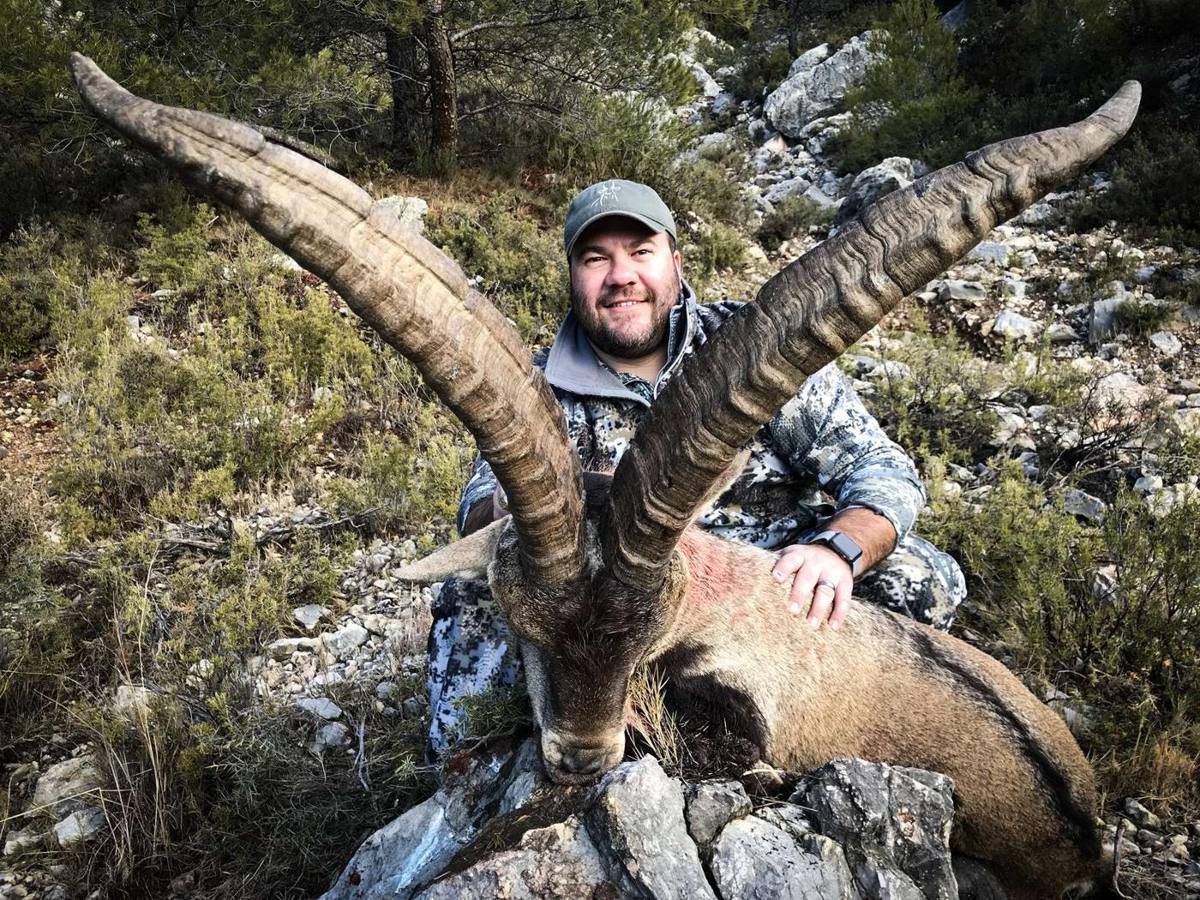 Spanish ibex taken with Double Shot Outfitters