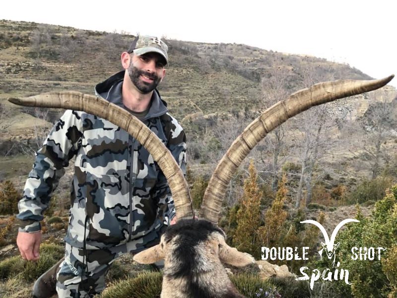 Spanish ibex taken with Double Shot Outfitters